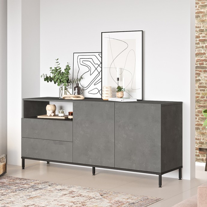 ΜΠΟΥΦΕΣ EVALUATE ΑΝΘΡΑΚΙ ANTIQUE-WENGE 170X46.5X75.5ΕΚ