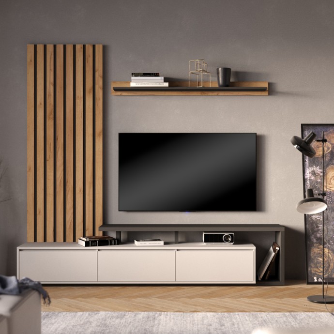 ΣΥΝΘΕΤΟ ΣΑΛΟΝΙΟΥ CLAIRONSE  ΑΝΘΡΑΚΙ ΜΕΛΑΜΙΝΗΣ 225X37.6X210ΕΚ