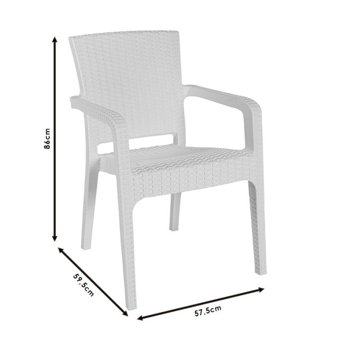 HALCYON ΠΟΛΥΘΡΟΝΑ 57,5x59,5x76εκ PP ΛΕΥΚΟ
