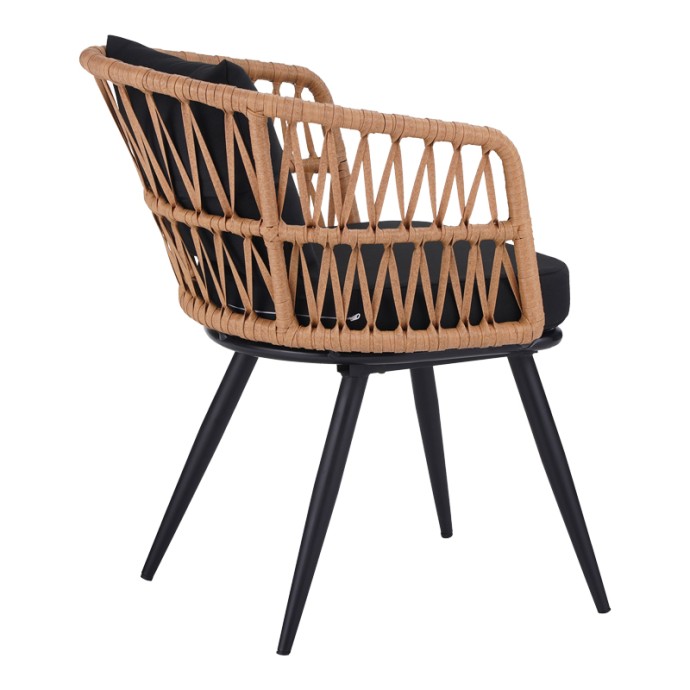 NAOKI ΠΟΛΥΘΡΟΝΑ PE 62X60X80ΕΚ RATTAN -METAL ΣΕ ΦΥΣΙΚΗ ΑΠΟΧΡΩΣΗ ΜΕ ΜΑΥΡΑ ΠΟΔΙΑ/ΜΑΞΙΛΑΡΙ 