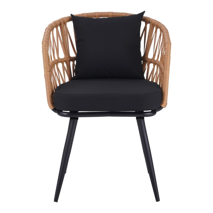 NAOKI ΠΟΛΥΘΡΟΝΑ PE 62X60X80ΕΚ RATTAN -METAL ΣΕ ΦΥΣΙΚΗ ΑΠΟΧΡΩΣΗ ΜΕ ΜΑΥΡΑ ΠΟΔΙΑ/ΜΑΞΙΛΑΡΙ 