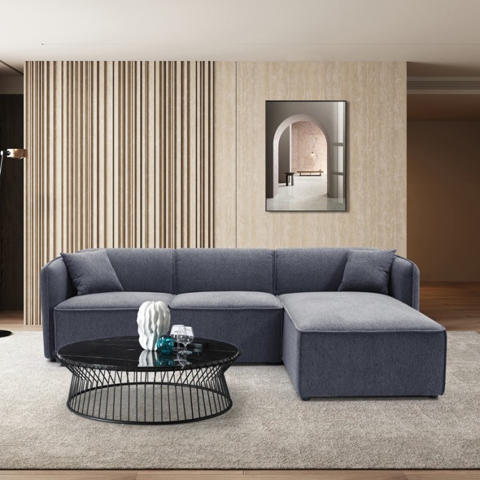 SOOFA ΓΩΝΙΑΚΟΣ KΑΝΑΠΕΣ 270X163X74ΕΚ ΑΝΑΣΤΡΕΨΙΜΟΣ ΥΦΑΣΜΑ ΓΚΡΙ 
