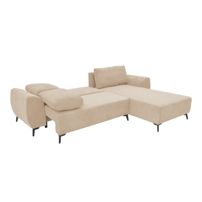 SETTEE ΓΩΝΙΑΚΟΣ KΑΝΑΠΕΣ ΚΡΕΒΑΤΙ 286X204X93ΕΚ ΑΝΑΣΤΡΕΨΙΜΟΣ ΜΕ ΑΠΟΘΗΚΕΥΤΙΚΟ ΧΩΡΟ ΥΦΑΣΜΑ ΜΠΕΖ 