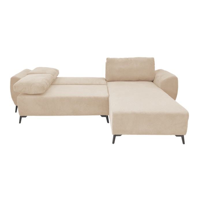 SETTEE ΓΩΝΙΑΚΟΣ KΑΝΑΠΕΣ ΚΡΕΒΑΤΙ 286X204X93ΕΚ ΑΝΑΣΤΡΕΨΙΜΟΣ ΜΕ ΑΠΟΘΗΚΕΥΤΙΚΟ ΧΩΡΟ ΥΦΑΣΜΑ ΜΠΕΖ 