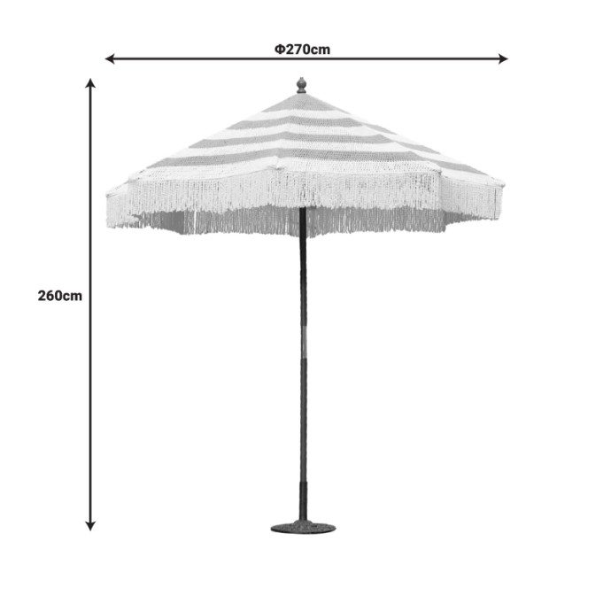 BRILIE ΟΜΠΡΕΛΑ ΚΗΠΟΥ Φ2.70X2.60M ΞΥΛΟ-ΜΑΚΡΑΜΕ ΚΑΦΕ-ΛΕΥΚΟ