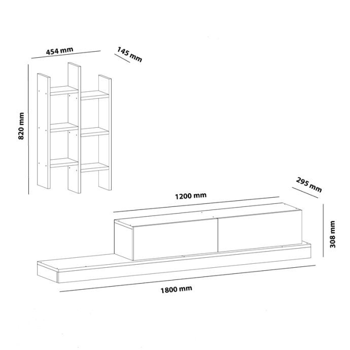 RUMBA ΕΠΙΠΛΟ ΤΗΛΕΟΡΑΣΗΣ 180X30X31ΕΚ ΣΕ ΛΕΥΚΗ-OAK ΑΠΟΧΡΩΣΗ 