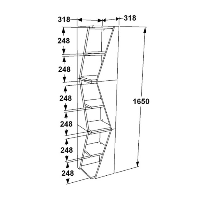 KLARO ΒΙΒΛΙΟΘΗΚΗ ΣΤΗΛΗ 32X32X165ΕΚ ΑΝΘΡΑΚΙ 