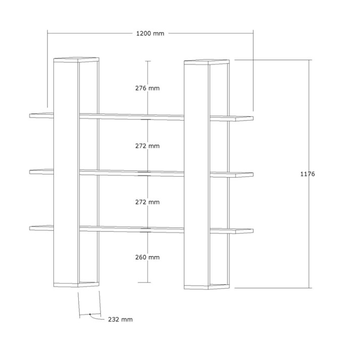 YOTEK ΒΙΒΛΙΟΘΗΚΗ 120X23X120ΕΚ ΚΑΡΥΔΙ 