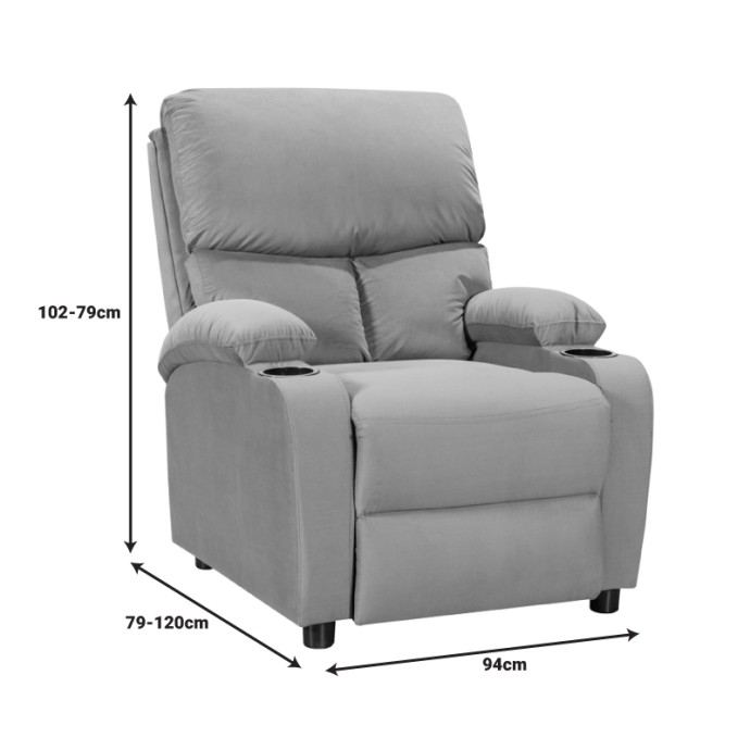 GARTIA ΠΟΛΥΘΡΟΝΑ RELAX ΜΕ ΠΟΤΗΡΟΘΗΚΗ 79X94X102ΕΚ ΎΦΑΣΜΑ ΒΕΛΟΥΔΟ ΣΑΠΙΟ ΜΗΛΟ 