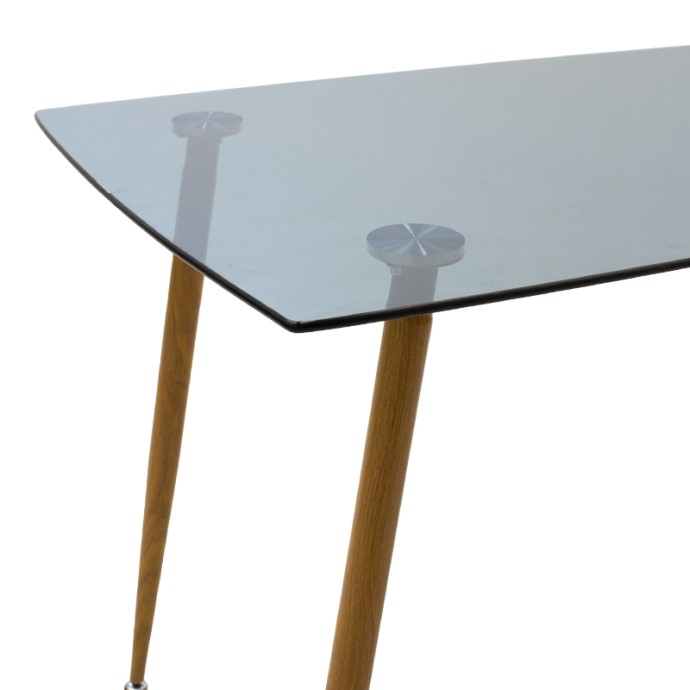 CHLOE ΤΡΑΠΕΖΙ ΓΥΑΛΙ 8ΧΙΛ 120x70x75εκ ΑΝΘΡΑΚΙ - ΠΟΔΙ ΦΥΣΙΚΟ 