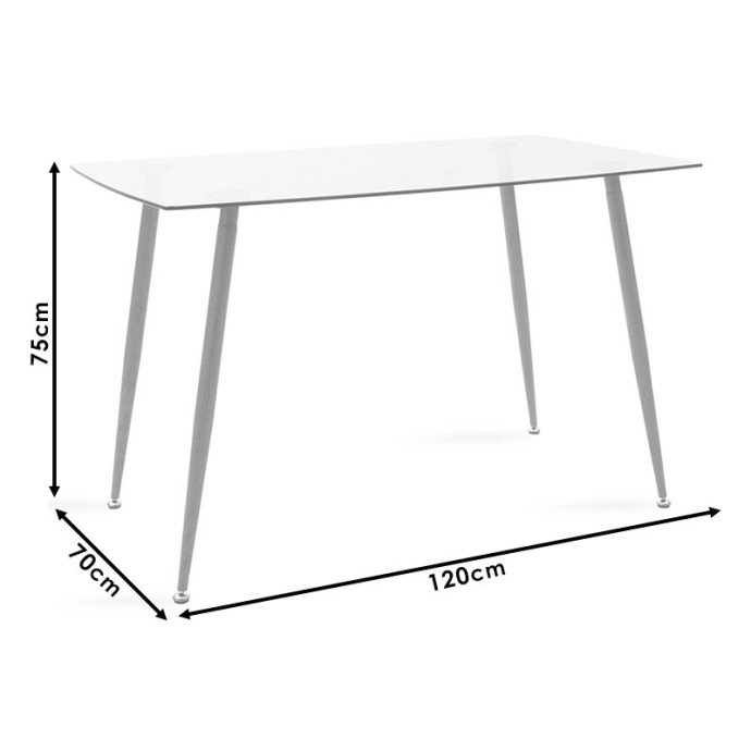 CHLOE ΤΡΑΠΕΖΙ ΓΥΑΛΙ 8ΧΙΛ 120x70x75εκ ΑΝΘΡΑΚΙ - ΠΟΔΙ ΦΥΣΙΚΟ 