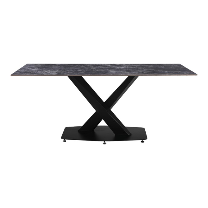 TAFEL ΤΡΑΠΕΖΙ 180X90X76ΕΚ SINTERED STONE ΜΑΥΡΟ ΜΕ ΜΕΤΑΛΛΙΚΑ ΠΟΔΙΑ ΣΕ ΜΑΥΡΗ ΑΠΟΧΡΩΣΗ 