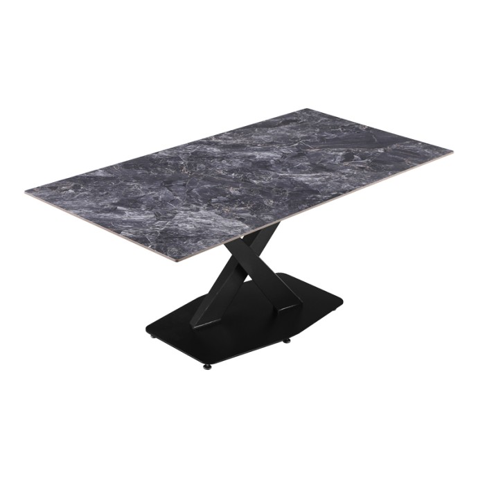 TAFEL ΤΡΑΠΕΖΙ 180X90X76ΕΚ SINTERED STONE ΜΑΥΡΟ ΜΕ ΜΕΤΑΛΛΙΚΑ ΠΟΔΙΑ ΣΕ ΜΑΥΡΗ ΑΠΟΧΡΩΣΗ 