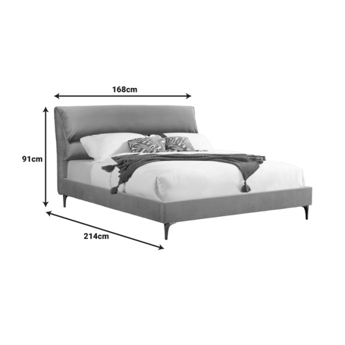 ARYNA ΚΡΕΒΑΤΙ 177x220xY122cm (ΓΙΑ ΣΤΡΩΜΑ 160X200ΕΚ) ΒΕΛΟΥΔΟ ΡΟΖ 