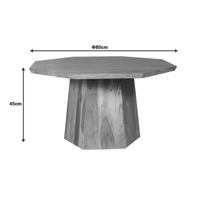 OCTAGON ΤΡΑΠΕΖΙ ΣΑΛΟΝΙΟΥ Φ80X45ΕΚ ΞΥΛΟ ACACIA ΣΕ ΦΥΣΙΚΗ ΑΠΟΧΡΩΣΗ 