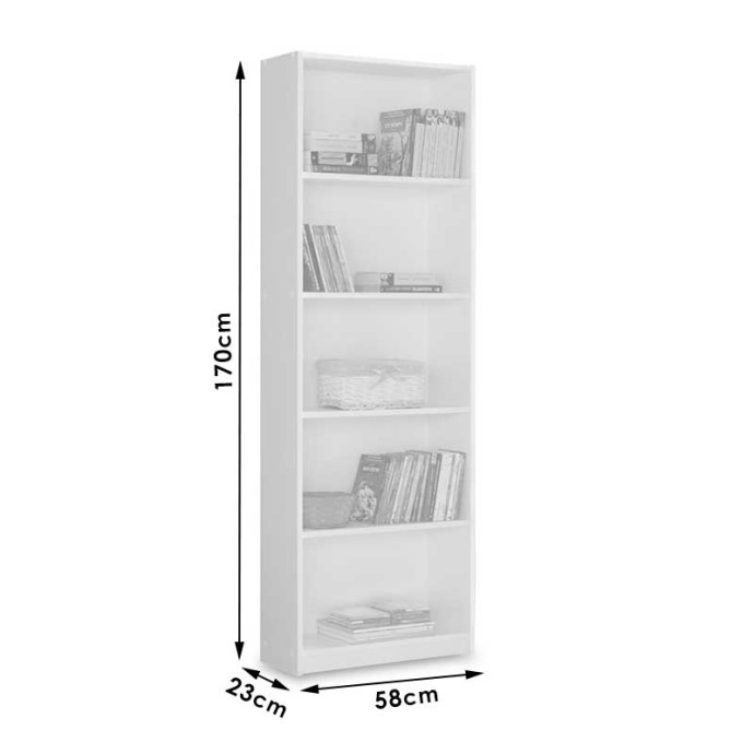 MAX ΒΙΒΛΙΟΘΗΚΗ 58X23X170ΕΚ ΛΕΥΚΟ 