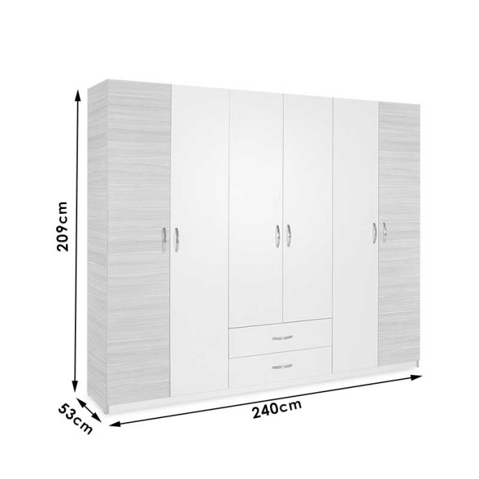 DRUM ΝΤΟΥΛΑΠΑ ΡΟΥΧΩΝ ΕΞΑΦΥΛΛΗ 240X53X209ΕΚ ΜΕ ΣΥΡΤΑΡΙΑ ΧΡΩΜΑ ΦΥΣΙΚΟ-ΛΕΥΚΟ 