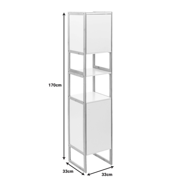 DERFEN ΝΤΟΥΛΑΠΙ-ΣΤΗΛΗ ΤΟΙΧΟΥ 33X33X170ΕΚ MDF ΛΕΥΚΟ-ΦΥΣΙΚΟ
