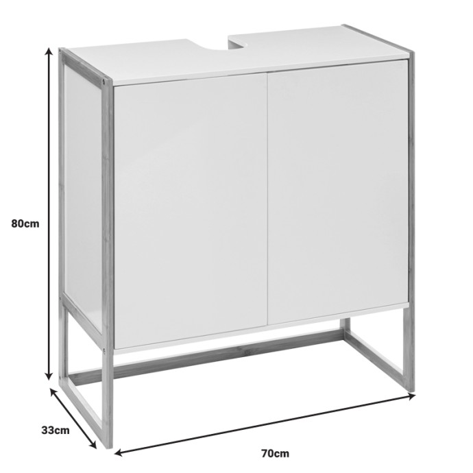DERFEN ΠΑΓΚΟΣ-ΝΤΟΥΛΑΠΙ ΜΠΑΝΙΟΥ 70X33X80ΕΚ MDF ΛΕΥΚO-ΦΥΣΙΚO