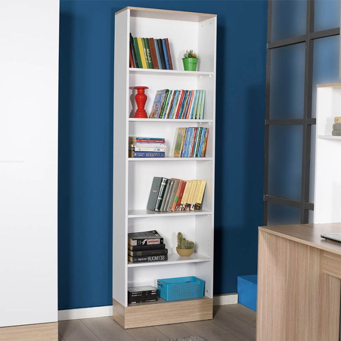 BATOR ΒΙΒΛΙΟΘΗΚΗ 60X26X197ΕΚ ΛΕΥΚΟ- OAK 