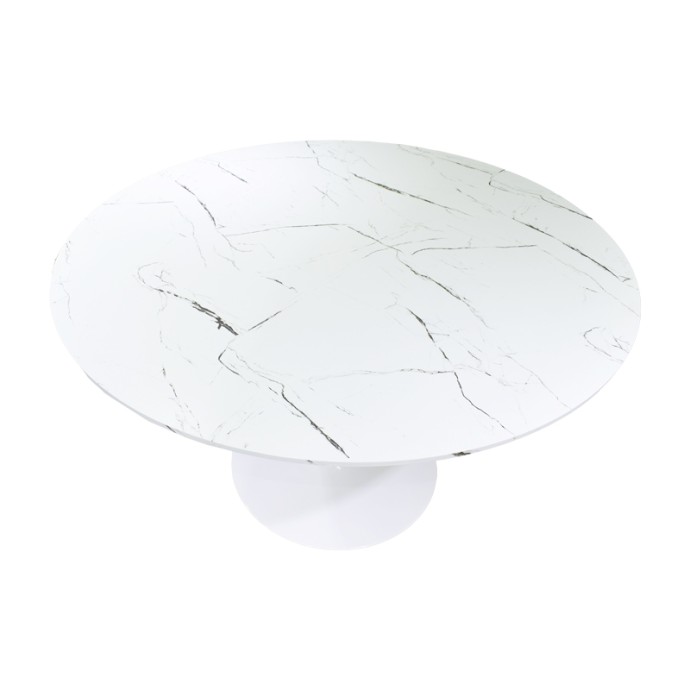 GASTON-BALOU I ΤΡΑΠΕΖΑΡΙΑ SΕΤ 5ΤΕΜ Φ120X75ΕΚ PP-MDF ΛΕΥΚΟ ΜΑΡΜΑΡΟ 