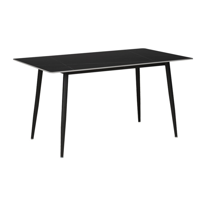 GUSTAS-BELLA ΤΡΑΠΕΖΑΡΙΑ ΣΕΤ 5ΤΜΧ 140X80X75ΕΚ ΑΝΘΡΑΚΙ ΜΕ ΜΑΥΡΟ ΜΑΡΜΑΡΟ