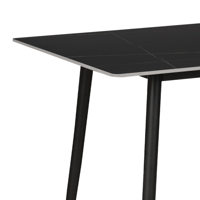 GUSTAS-BELLA ΤΡΑΠΕΖΑΡΙΑ ΣΕΤ 5ΤΜΧ 140X80X75ΕΚ ΑΝΘΡΑΚΙ ΜΕ ΜΑΥΡΟ ΜΑΡΜΑΡΟ