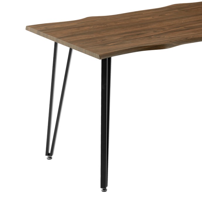 IZZAC ΤΡΑΠΕΖΙ 140x80x76εκ ΕΠΙΦΑΝΕΙΑ MDF ΚΑΡΥΔΙ-ΠΟΔΙ ΜΑΥΡΟ ΜΕΤΑΛΛΟ