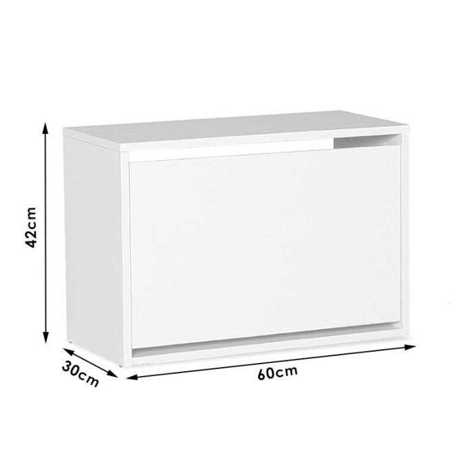 ΠΑΠΟΥΤΣΟΘΗΚΗ ΑΝΑΚΛΙΝΟΜΕΝΗ STEP 6 ΖΕΥΓΩΝ 60X30X42ΕΚ ΛΕΥΚΟ 