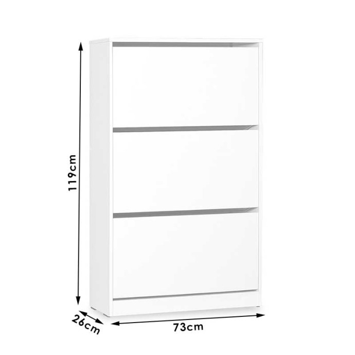 ΠΑΠΟΥΤΣΟΘΗΚΗ ΑΝΑΚΛΙΝΟΜΕΝΗ STEP 18 ΖΕΥΓΩΝ 73x26x119εκ ΛΕΥΚΟ 