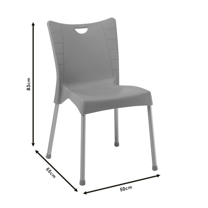 CRAFTED ΚΑΡΕΚΛΑ PP 50x55x83εκ ΠΡΑΣΙΝΟ-ΑΛΟΥΜΙΝΙΟ ΓΚΡΙ