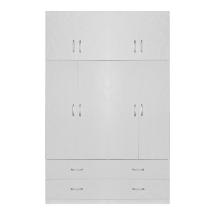 ZELIA A ΝΤΟΥΛΑΠΑ ΡΟΥΧΩΝ ΤΕΤΡΑΦΥΛΛΗ ΜΕ ΠΑΤΑΡΙ 158X42X240ΕΚ ΜΕ 4 ΣΥΡΤΑΡΙΑ ΛΕΥΚΟ 