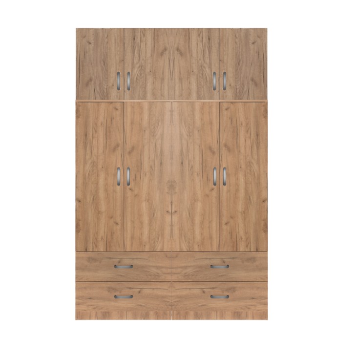 ZELIA B ΝΤΟΥΛΑΠΑ ΡΟΥΧΩΝ ΤΕΤΡΑΦΥΛΛΗ ΜΕ ΠΑΤΑΡΙ 158X42X240ΕΚ 4 ΣΥΡΤΑΡΙΑ OAK 