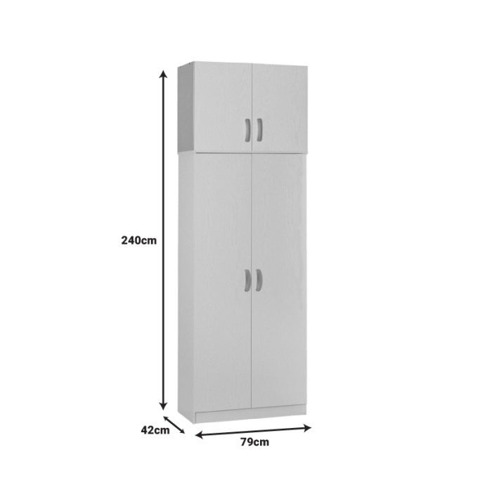 ZELIA ΝΤΟΥΛΑΠΑ ΔΙΦΥΛΛΗ ΜΕ ΠΑΤΑΡΙ 79X42X240ΕΚ ΛΕΥΚΗ 