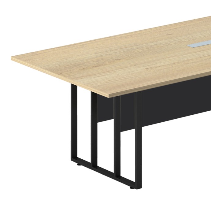 LOTUS ΤΡΑΠΕΖΙ ΣΥΝΕΔΡΙΑΣΕΩΝ 240X120X75ΕΚ ΜΕΤΑΛΛΟ-ΞΥΛΟ ΣΕ OAK-ΣΚΟΥΡΟ ΓΚΡΙ 