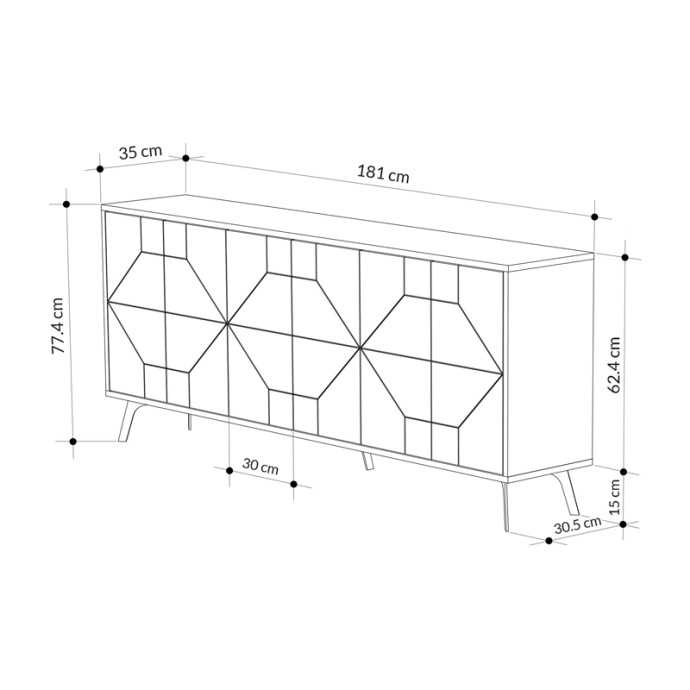 DUNE ΜΠΟΥΦΕΣ ΣΕ ΑΝΘΡΑΚΙ ΑΠΟΧΡΩΣΗ 181X35X77.4ΕΚ