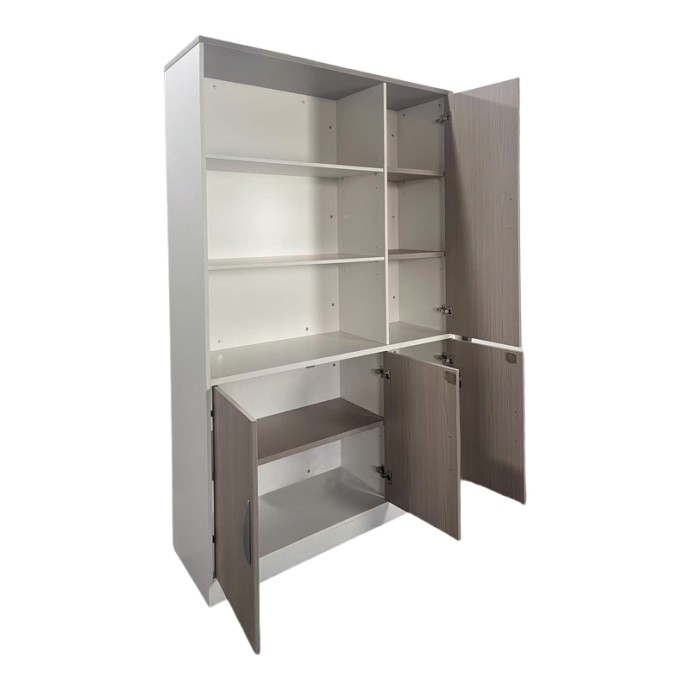 ARMADI ΒΙΒΛΙΟΘΗΚΗ ΓΡΑΦΕΙΟΥ 120X40X200ΕΚ ΓΚΡΙ-ΛΕΥΚΟ