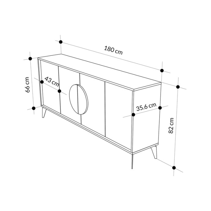 GORA ΜΠΟΥΦΕΣ ΣΕ ΑΠΟΧΡΩΣΗ ΑΝΟΙΧΤΟ ΚΑΡΥΔΙ 180X35.6X82ΕΚ