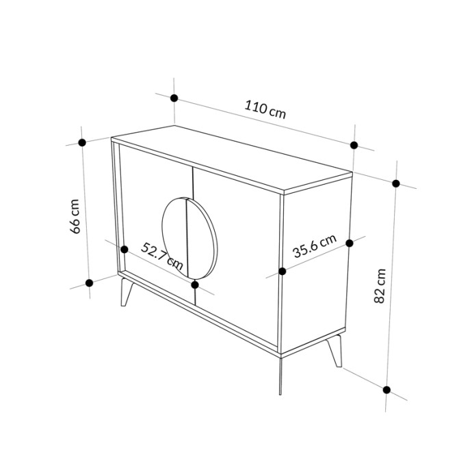 GORA ΜΠΟΥΦΕΣ 110X35.6X82ΕΚ ΑΝΟΙΧΤΟ ΚΑΡΥΔΙ 