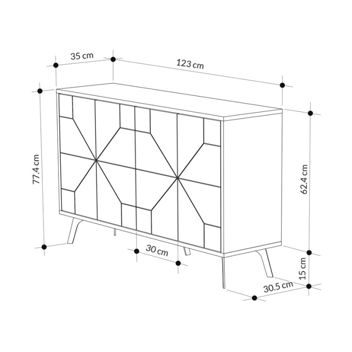 DUNE ΜΠΟΥΦΕΣ 123X35X77.4ΕΚ ΚΑΡΥΔΙ