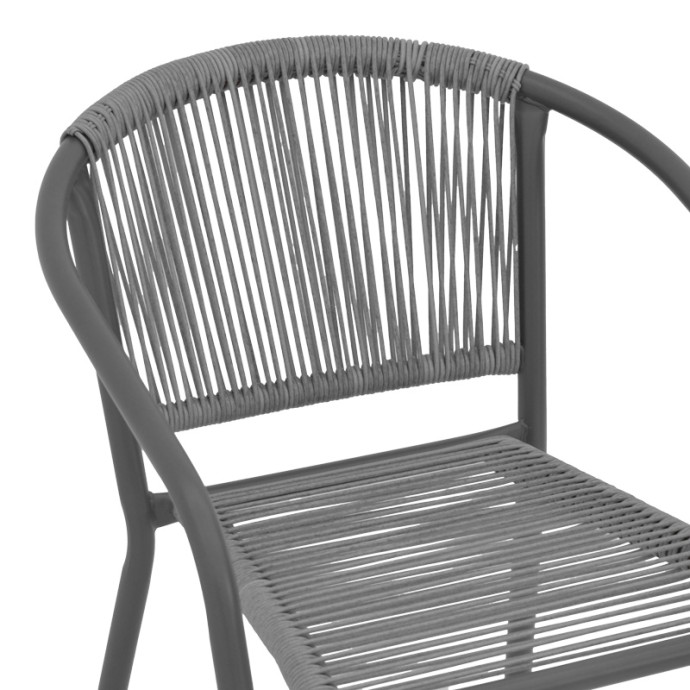 LINDARIA ΠΟΛΥΘΡΟΝΑ 54X63X74ΕΚ ΣΤΟΙΒΑΖΟΜΕΝΗ ΜΕΤΑΛΛΟ-PE RATTAN ΑΝΘΡΑΚΙ 