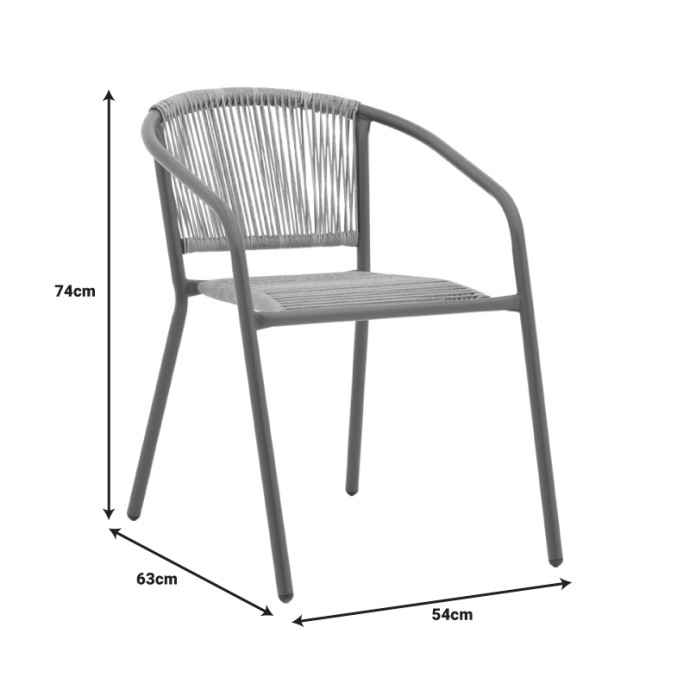 LINDARIA ΠΟΛΥΘΡΟΝΑ 54X63X74ΕΚ ΣΤΟΙΒΑΖΟΜΕΝΗ ΜΕΤΑΛΛΟ-PE RATTAN ΑΝΘΡΑΚΙ 