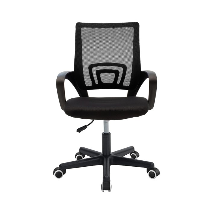 BERTO II ΚΑΡΕΚΛΑ ΓΡΑΦΕΙΟΥ 57.5X54.5X81-91ΕΚ ΜΕ ΥΦΑΣΜΑ MESH ΣΕ ΜΑΥΡΗ ΑΠΟΧΡΩΣΗ 