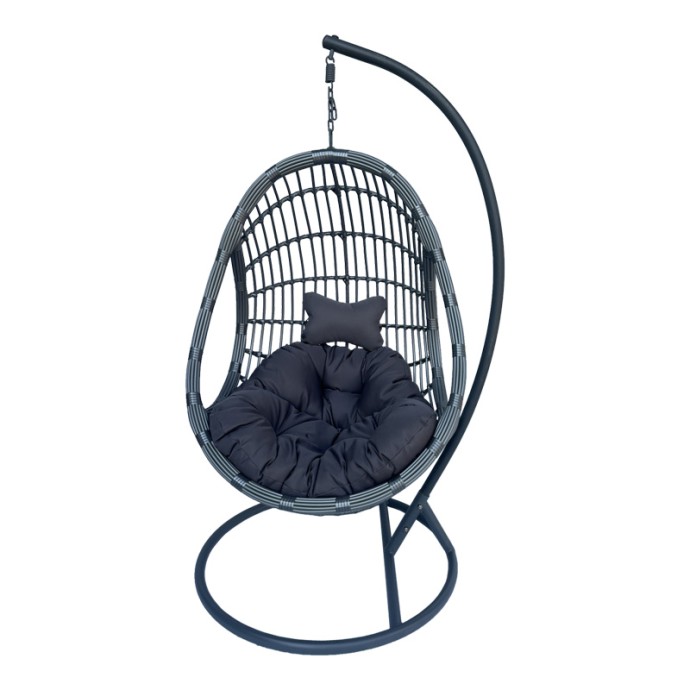 CUNGO ΚΟΥΝΙΑ ΦΩΛΙΑ ΜΕ ΒΑΣΗ 125X105X195ΕΚ ΜΕΤΑΛΛΟ - PE RATTAN ΣΕ ΓΚΡΙ ΑΠΟΧΡΩΣΗ 