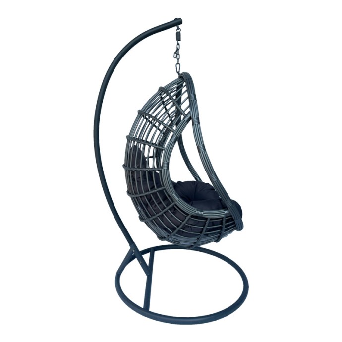 CUNGO ΚΟΥΝΙΑ ΦΩΛΙΑ ΜΕ ΒΑΣΗ 125X105X195ΕΚ ΜΕΤΑΛΛΟ - PE RATTAN ΣΕ ΓΚΡΙ ΑΠΟΧΡΩΣΗ 