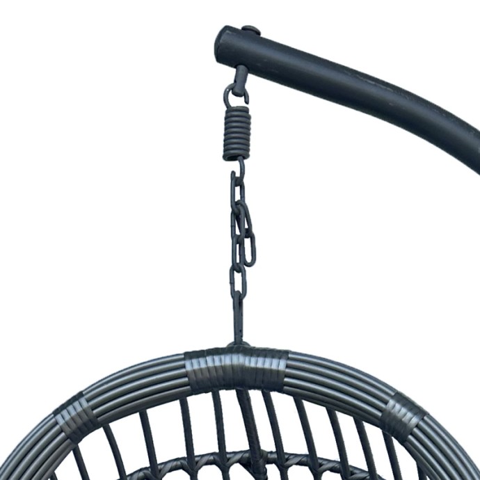 CUNGO ΚΟΥΝΙΑ ΦΩΛΙΑ ΜΕ ΒΑΣΗ 125X105X195ΕΚ ΜΕΤΑΛΛΟ - PE RATTAN ΣΕ ΓΚΡΙ ΑΠΟΧΡΩΣΗ 