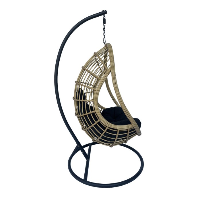 CUNGO ΚΟΥΝΙΑ ΦΩΛΙΑ ΜΕ ΒΑΣΗ 125X105X195ΕΚ ΜΕΤΑΛΛΟ - PE RATTAN ΣΕ ΓΚΡΙ ΑΠΟΧΡΩΣΗ 