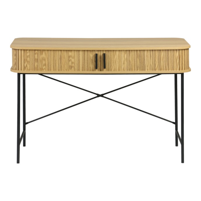 SCANDI ΚΟΝΣΟΛΑ 120X60X76,5ΕΚ MDF/METAL ΦΥΣΙΚΗ ΑΠΟΧΡΩΣΗ|ΜΕΤΑΛΛΙΚΑ ΜΑΥΡΑ ΠΟΔΙΑ 