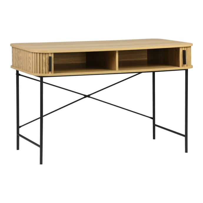 SCANDI ΚΟΝΣΟΛΑ 120X60X76,5ΕΚ MDF/METAL ΦΥΣΙΚΗ ΑΠΟΧΡΩΣΗ|ΜΕΤΑΛΛΙΚΑ ΜΑΥΡΑ ΠΟΔΙΑ 
