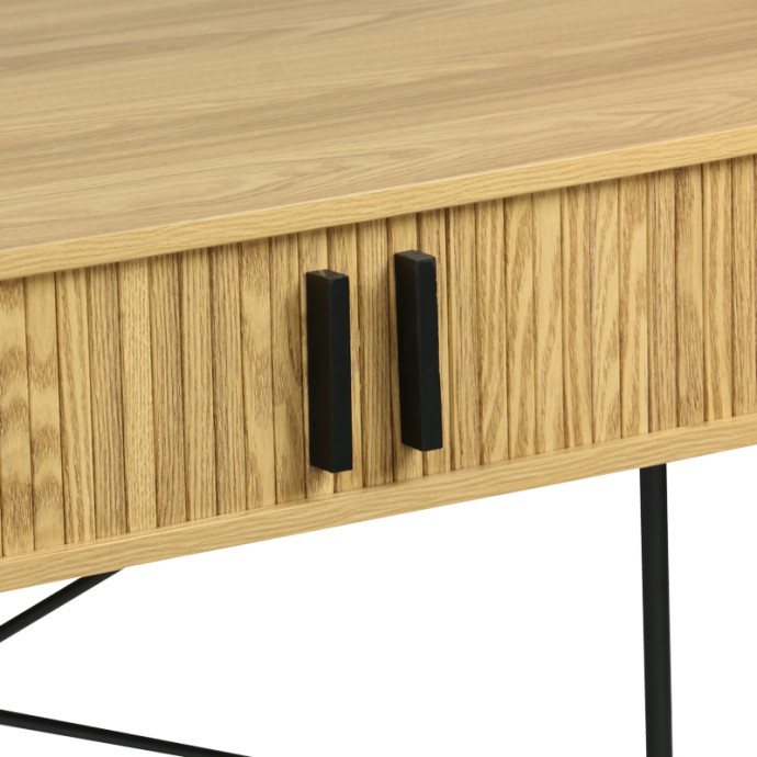SCANDI ΚΟΝΣΟΛΑ 120X60X76,5ΕΚ MDF/METAL ΦΥΣΙΚΗ ΑΠΟΧΡΩΣΗ|ΜΕΤΑΛΛΙΚΑ ΜΑΥΡΑ ΠΟΔΙΑ 